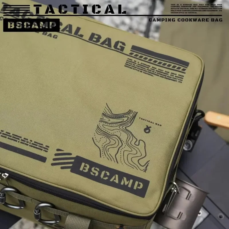 Insulated folding box 42L - Tactical camping storage bag - Waterproof picnic utensils - Outdoor equipment organizing box