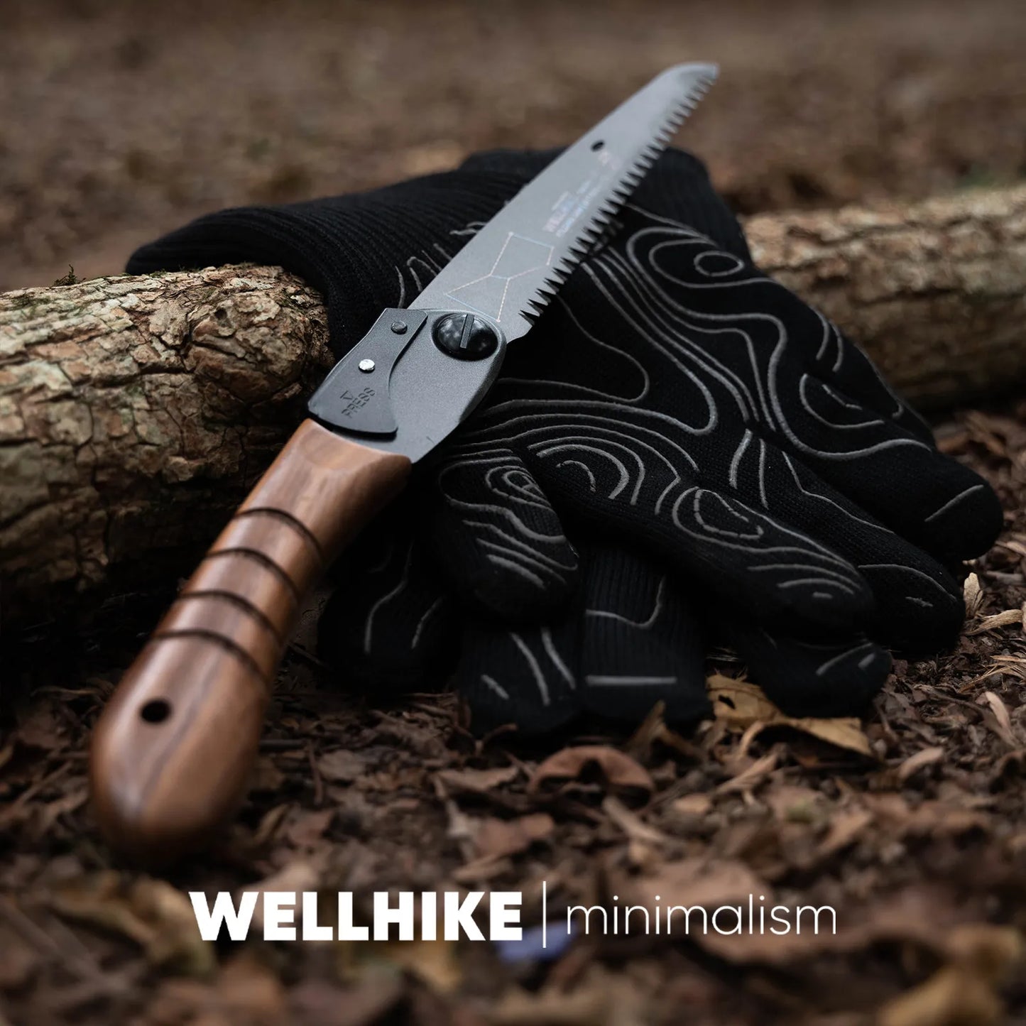 WELLHIKE Orion Curved Handle Folding Saw-Imported SK85 Steel Hand Saw Outdoor Bushcraft, Camping&Gardening Walnut Wood Handle