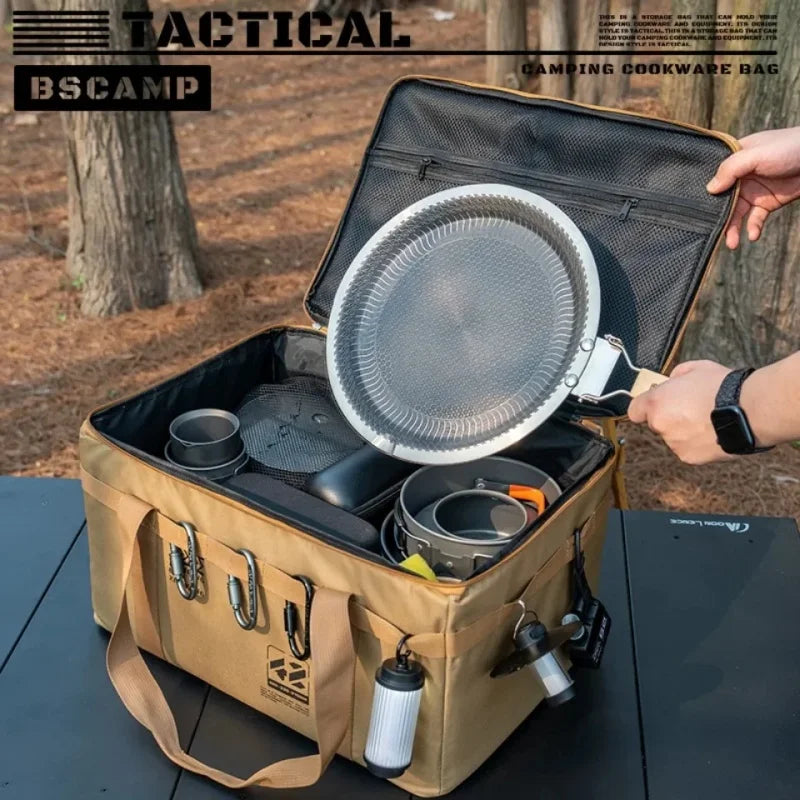 Insulated folding box 42L - Tactical camping storage bag - Waterproof picnic utensils - Outdoor equipment organizing box