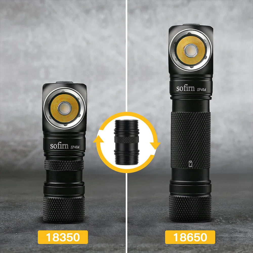 SOFIRN SP40A Headlamp Rechargeable TIR Optics Lens LED 18650 USB Head Lamp 1200lm Torch with Magnet Tail Cap